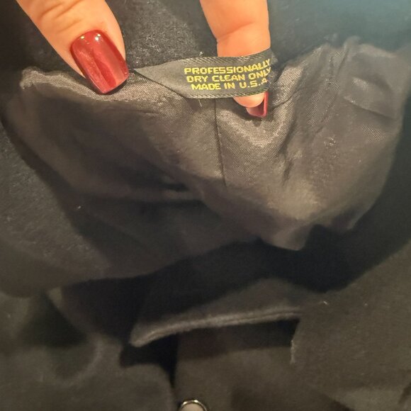 JK Collections New York Men’s Wool Overcoat Black Size 46 Made in USA - Picture 14 of 14